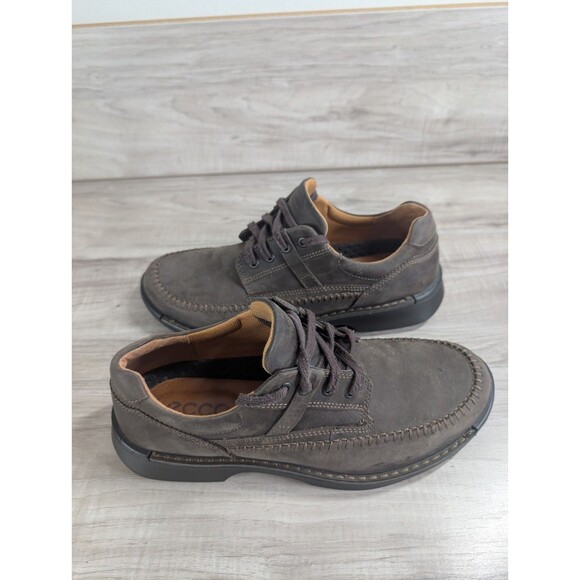 Ecco Fusion II Moc Cocoa Brown Leather Lace Up Mens Shoes Size10 - Picture 6 of 11